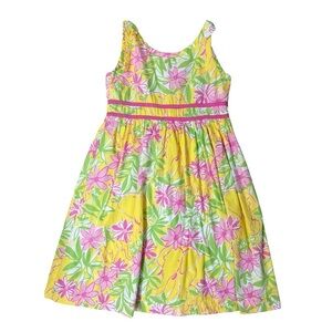 Lilly Pulitzer Yellow and Pink Floral Kids Dress